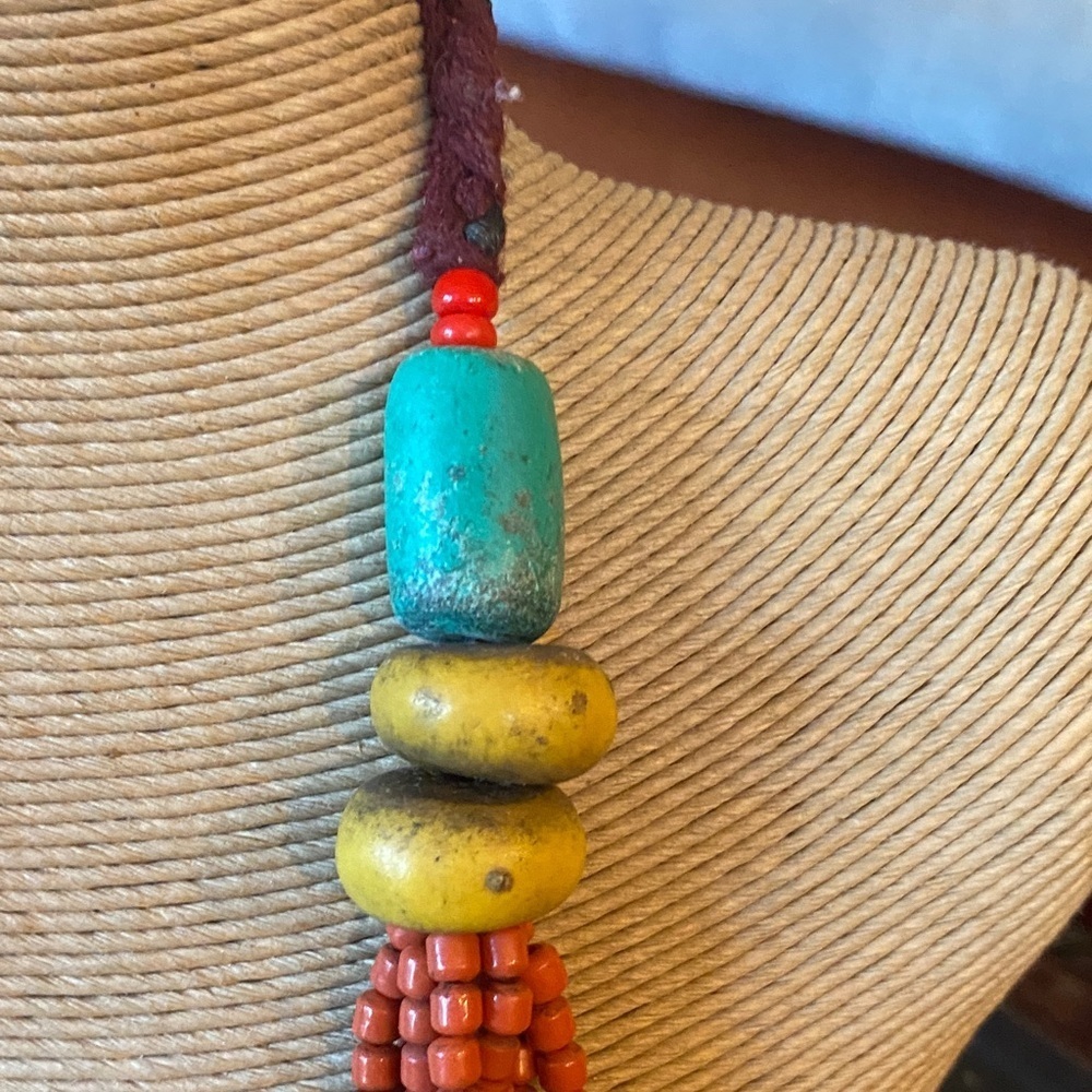 Vintage Moroccan Amber Resin Berber Wedding Necklace - Picture 4 of 6